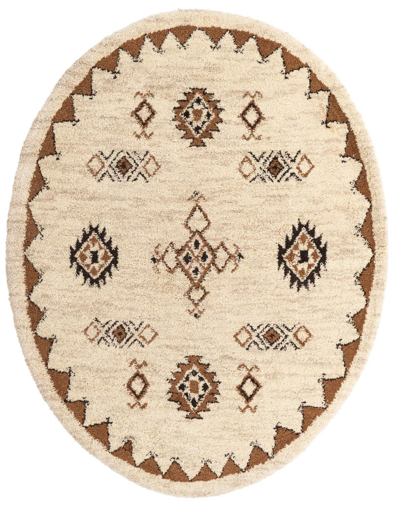 6' 5 x 6' 6 Hand Knotted Moroccan Wool Round Rug