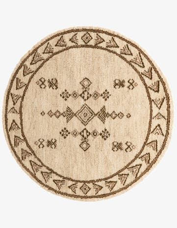 6' 7 x 6' 8 Hand Knotted Moroccan Wool Round Rug