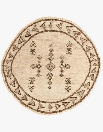 6' 3 x 6' 4 Hand Knotted Moroccan Wool Round Rug