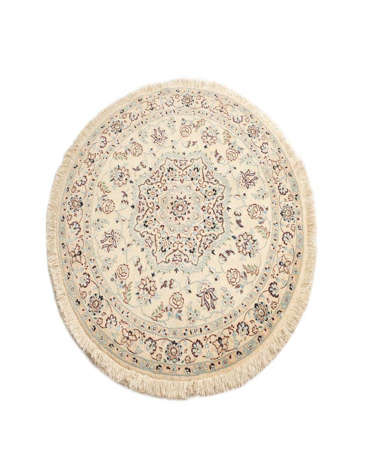 Detail image of 3' 7 x 3' 7 Nain Wool Round Rug