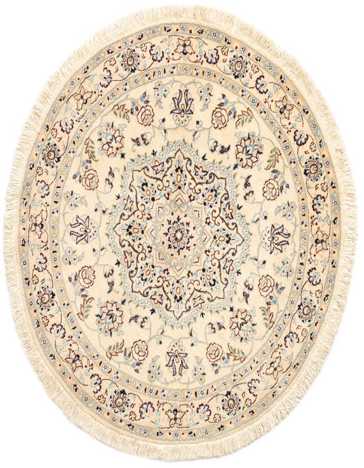 Detail image of 3' 7 x 3' 7 Nain Wool Round Rug