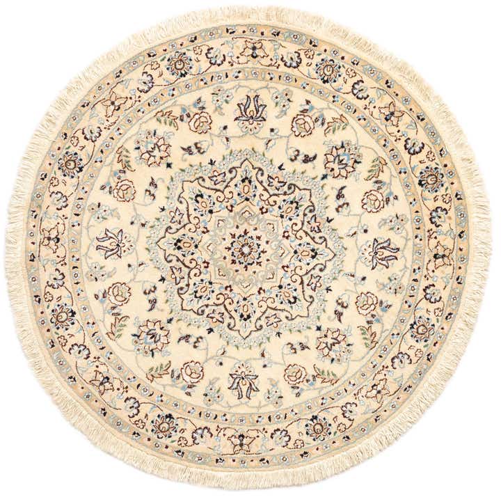 3' 7 x 3' 7 Nain Wool Round Rug