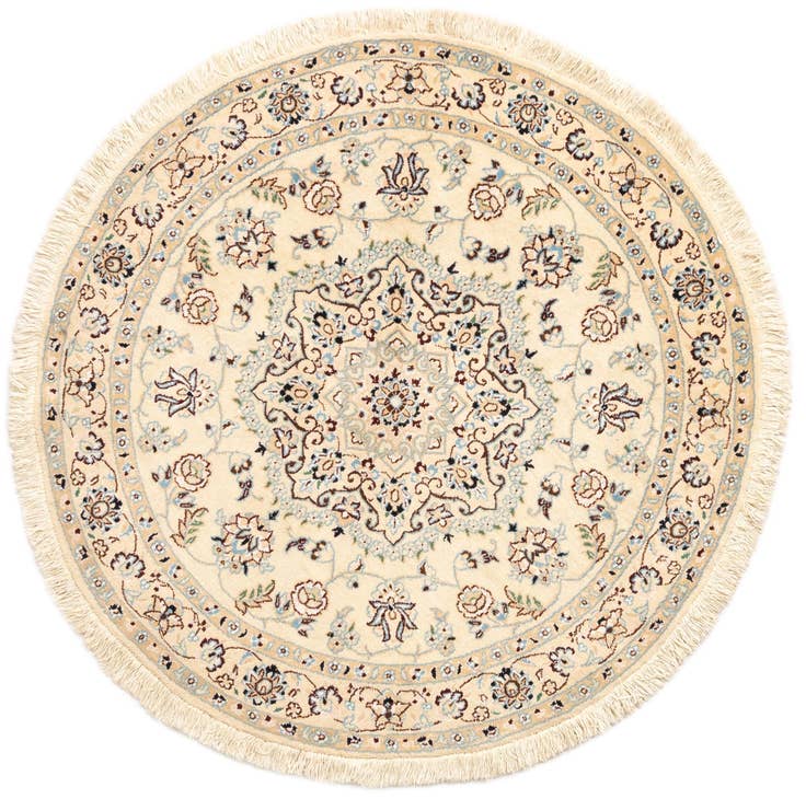 Detail image of 3' 7 x 3' 7 Nain Wool Round Rug