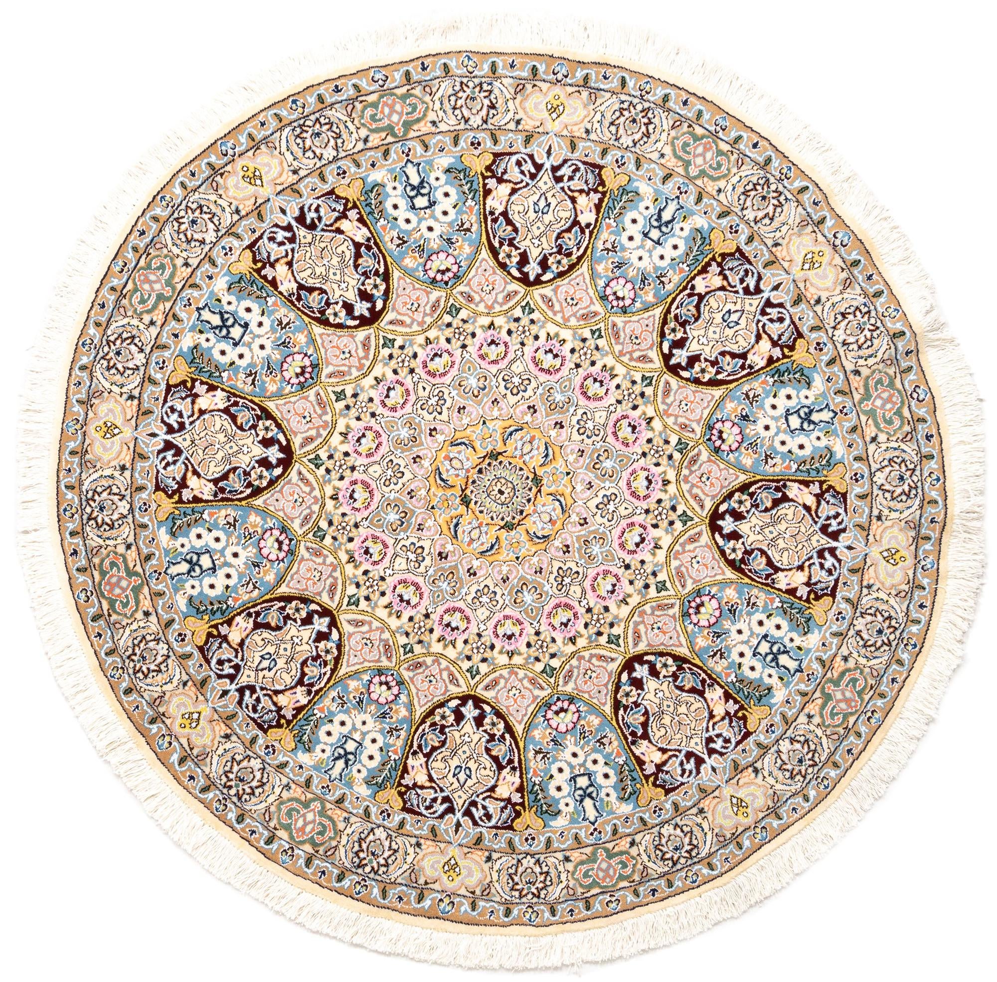 4' 8 x 4' 9 Nain Wool Round Rug