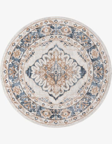 Cream Oxford Round Rug
