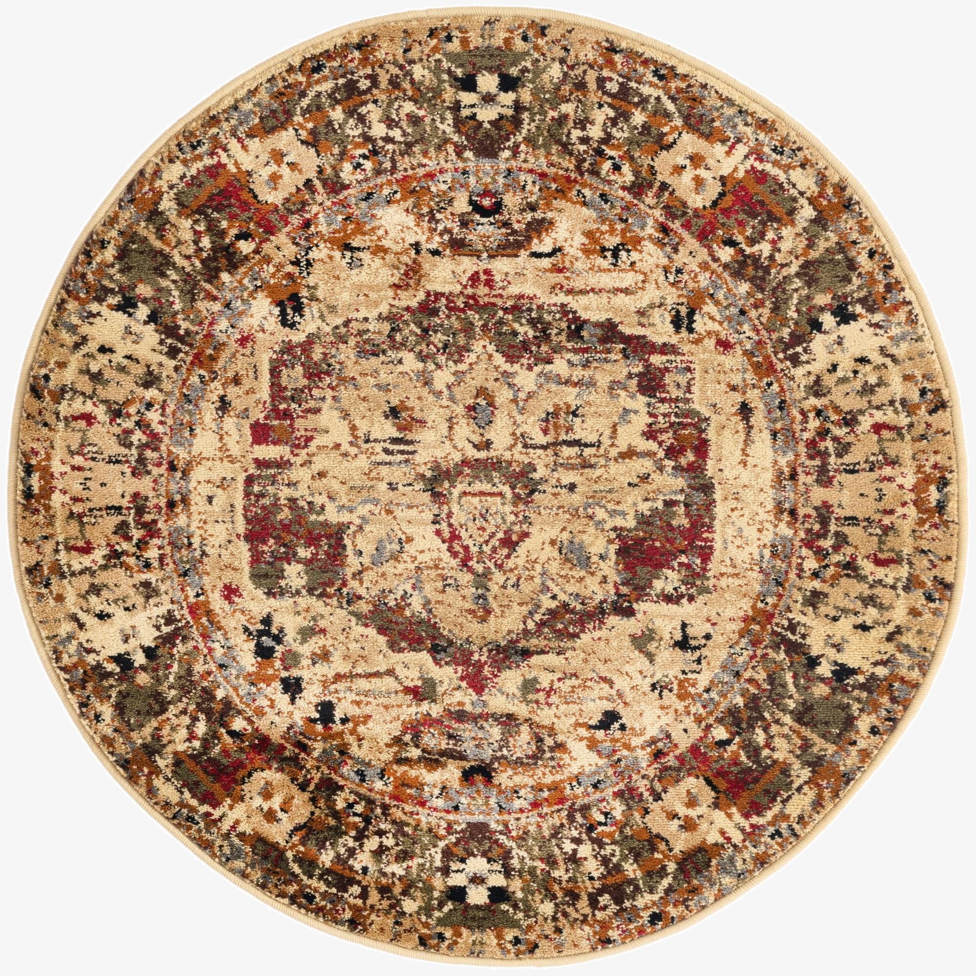 3' 3 x 3' 3 Saturn Round Rug