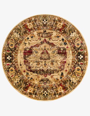 Cream Saturn Round Rug