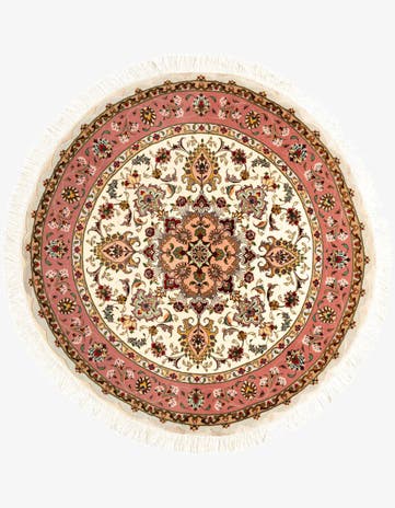 4' 11 x 4' 11 Tabriz Round Rug