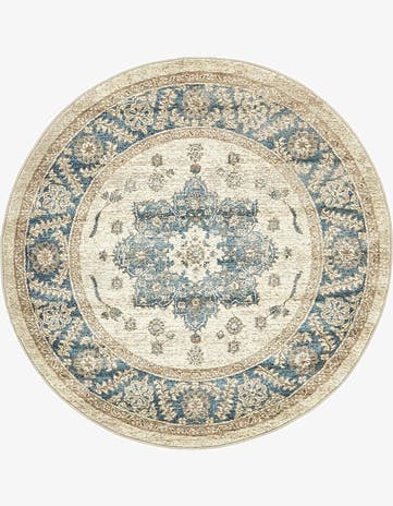 Cream Viola Round Rug