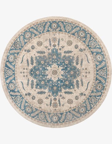 Cream Viola Round Rug