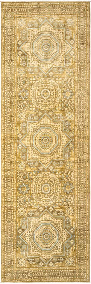Detailansicht von 100cm x 310cm Mamluk Wolle Läufer Teppich