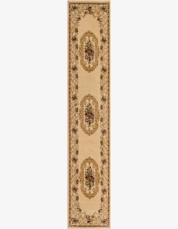 Cream Classic Aubusson Runner Rug