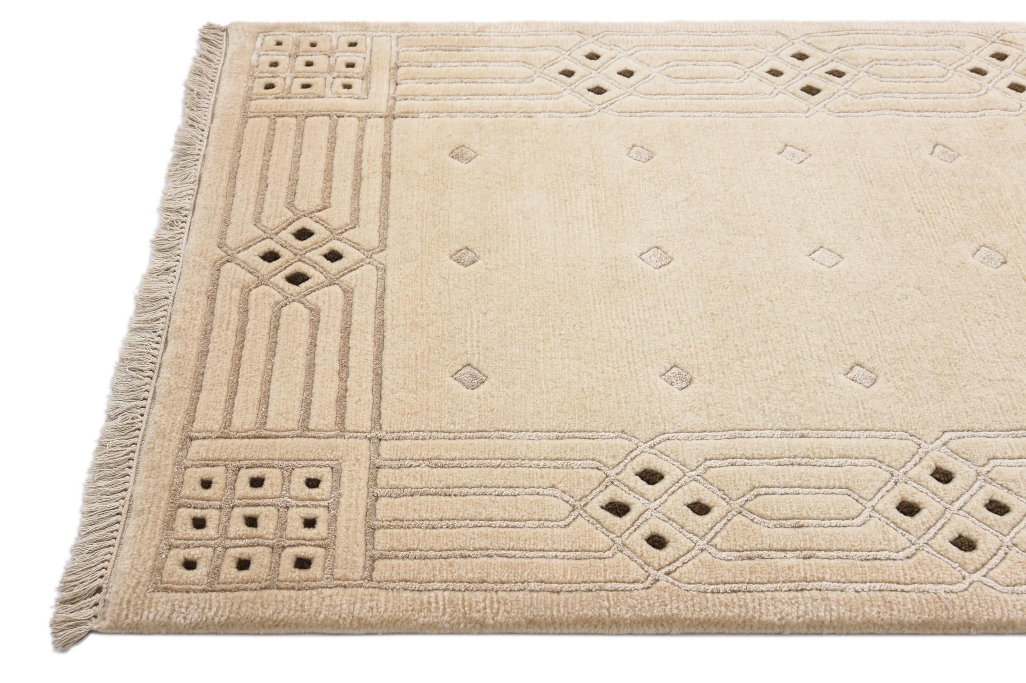 2' 8 x 9' 8 Hand Knotted Darya Wool Runner Rug