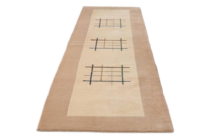 Detail image of 2' 7 x 9' Hand Knotted Darya Wool Runner Rug