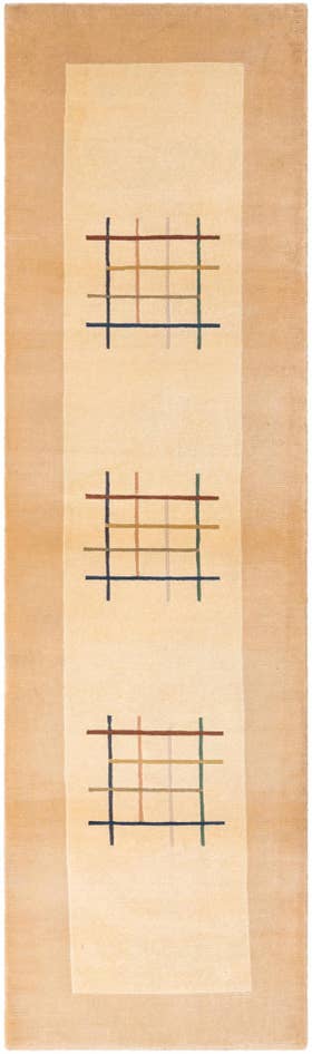 Detail image of 2' 7 x 9' Hand Knotted Darya Wool Runner Rug