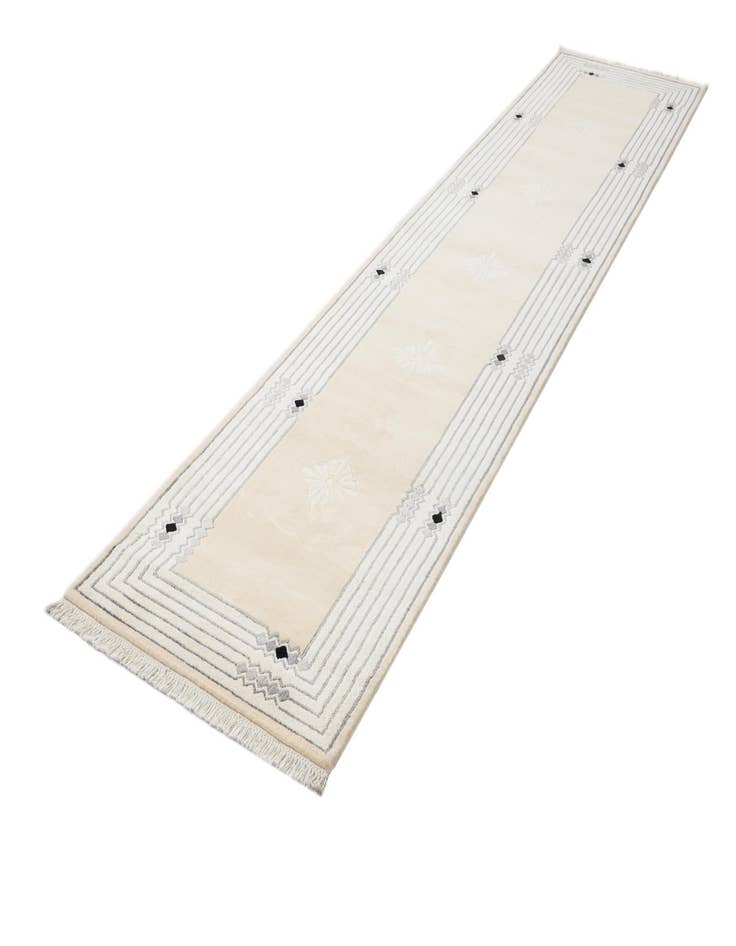 Detail image of 2' 7 x 13'  Hand Knotted Darya Wool Runner Rug