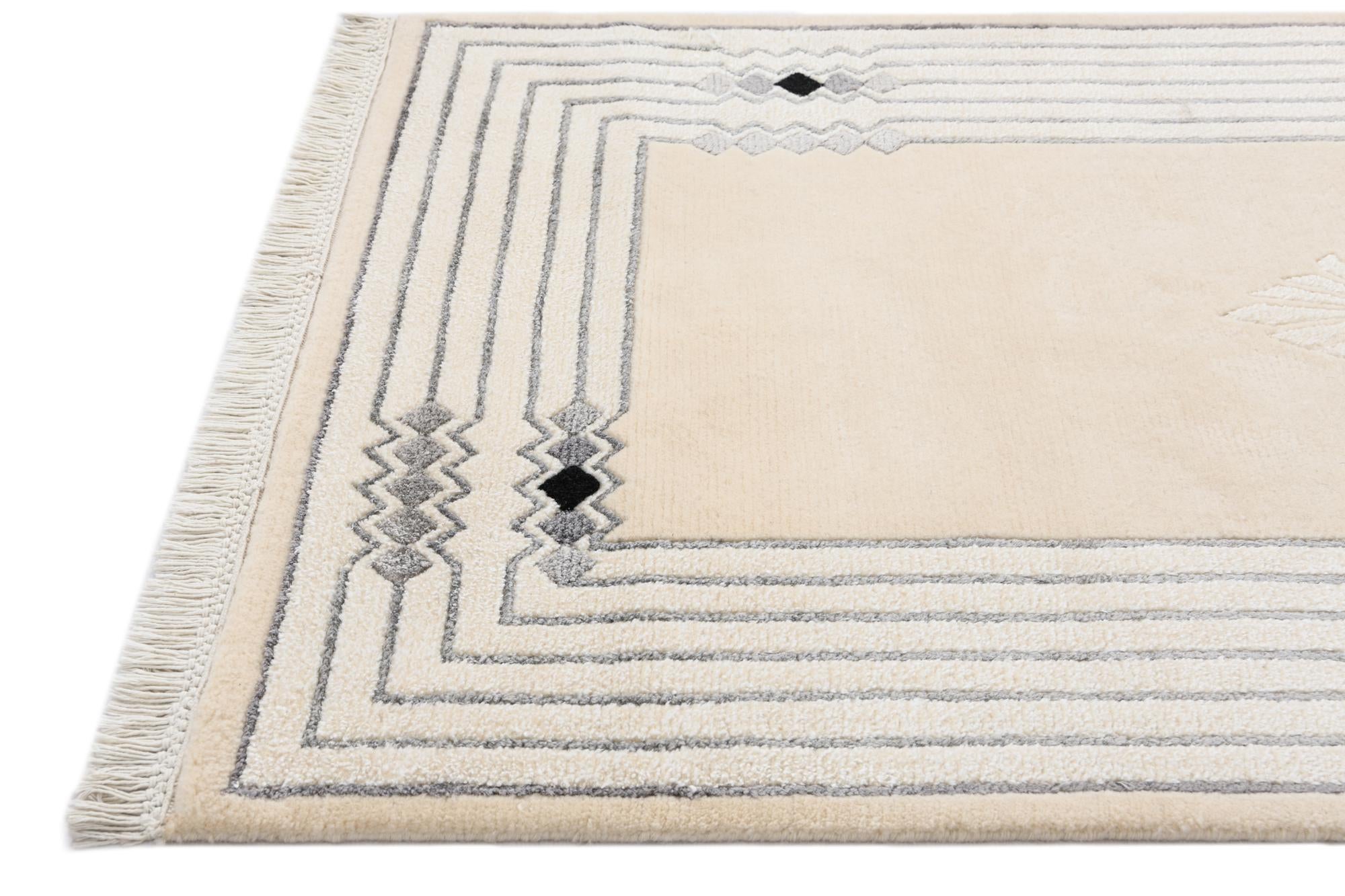 2' 7 x 13' Hand Knotted Darya Wool Runner Rug