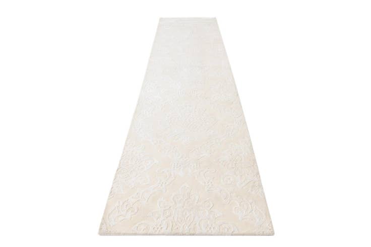 Detailansicht von 85cm x 400cm Handgeknüpft Darya Wolle Läufer Teppich