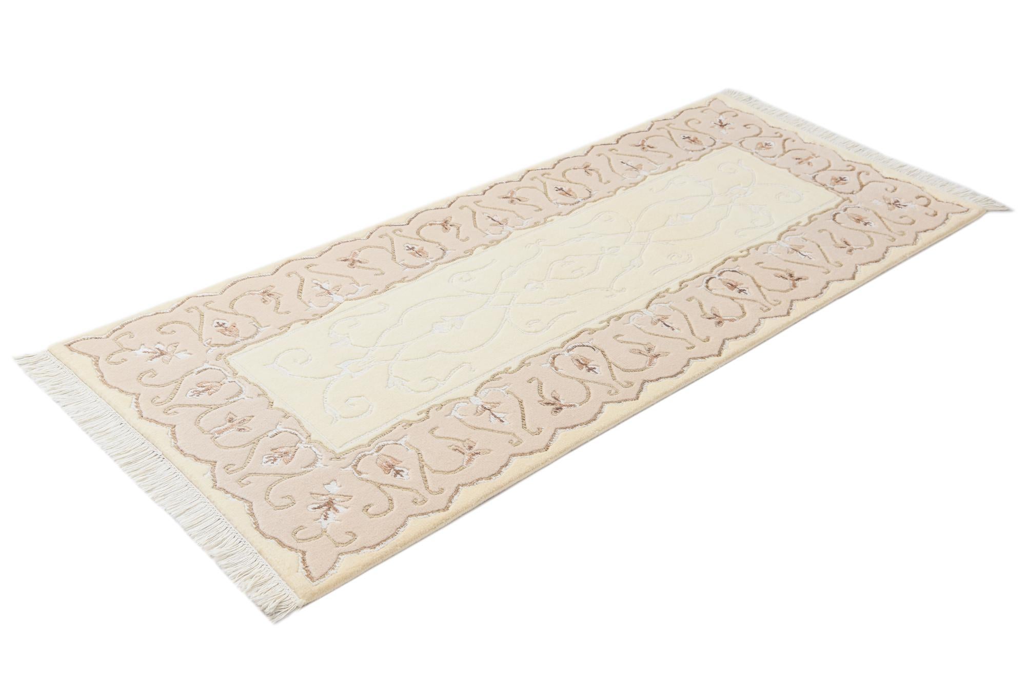 2' 8 x 6' 5 Hand Knotted Darya Wool Runner Rug
