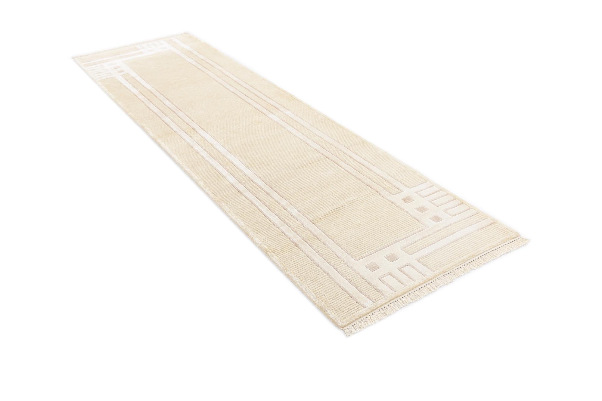 2' 8 x 9' 5 Hand Knotted Darya Wool Runner Rug