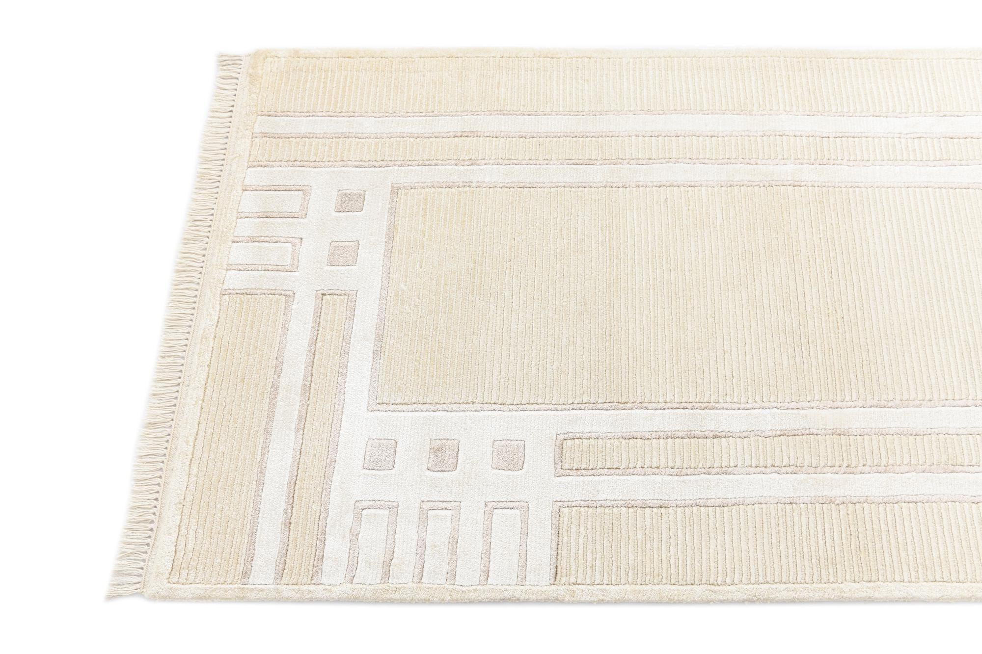 2' 8 x 9' 5 Hand Knotted Darya Wool Runner Rug