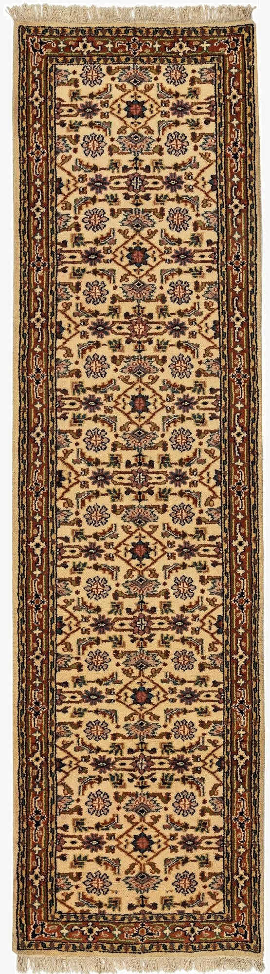 3' x 10' 10  Hand Knotted Farahan Wool Runner Rug