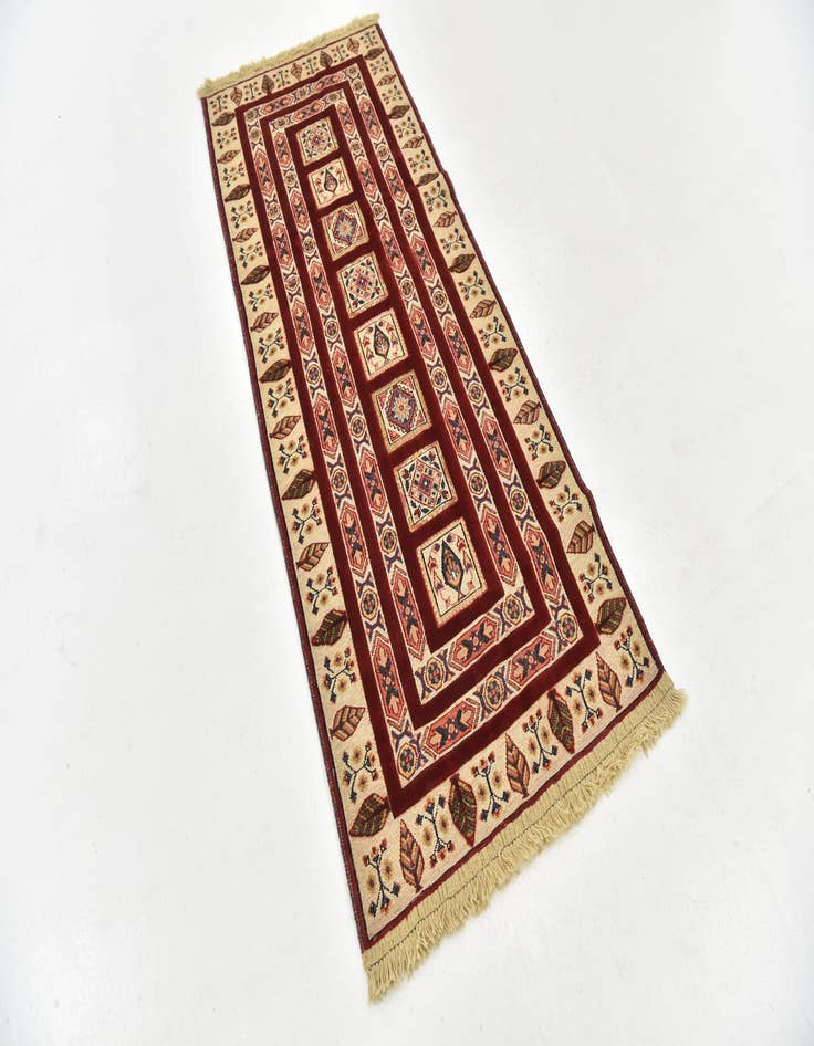 Detail image of 2' 9 x 6' 9  Hand Knotted Ghoochan Persian Wool Runner Rug