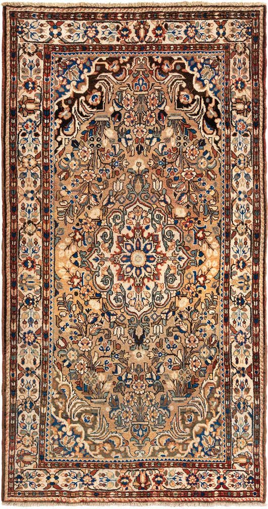 5' 1 x 9' 8 Hamedan Wool Runner Rug