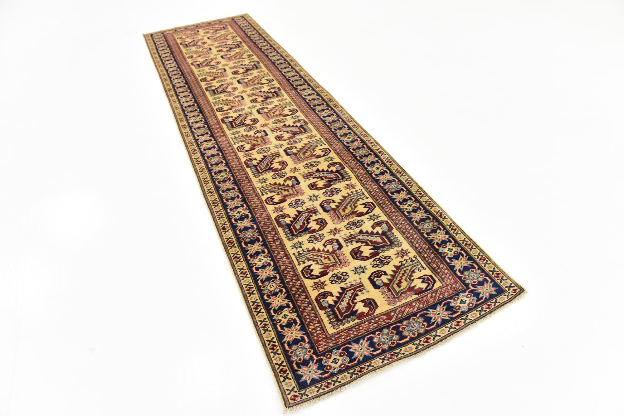 2' 9 x 9' 8 Hand Knotted Kazak Oriental Runner Rug