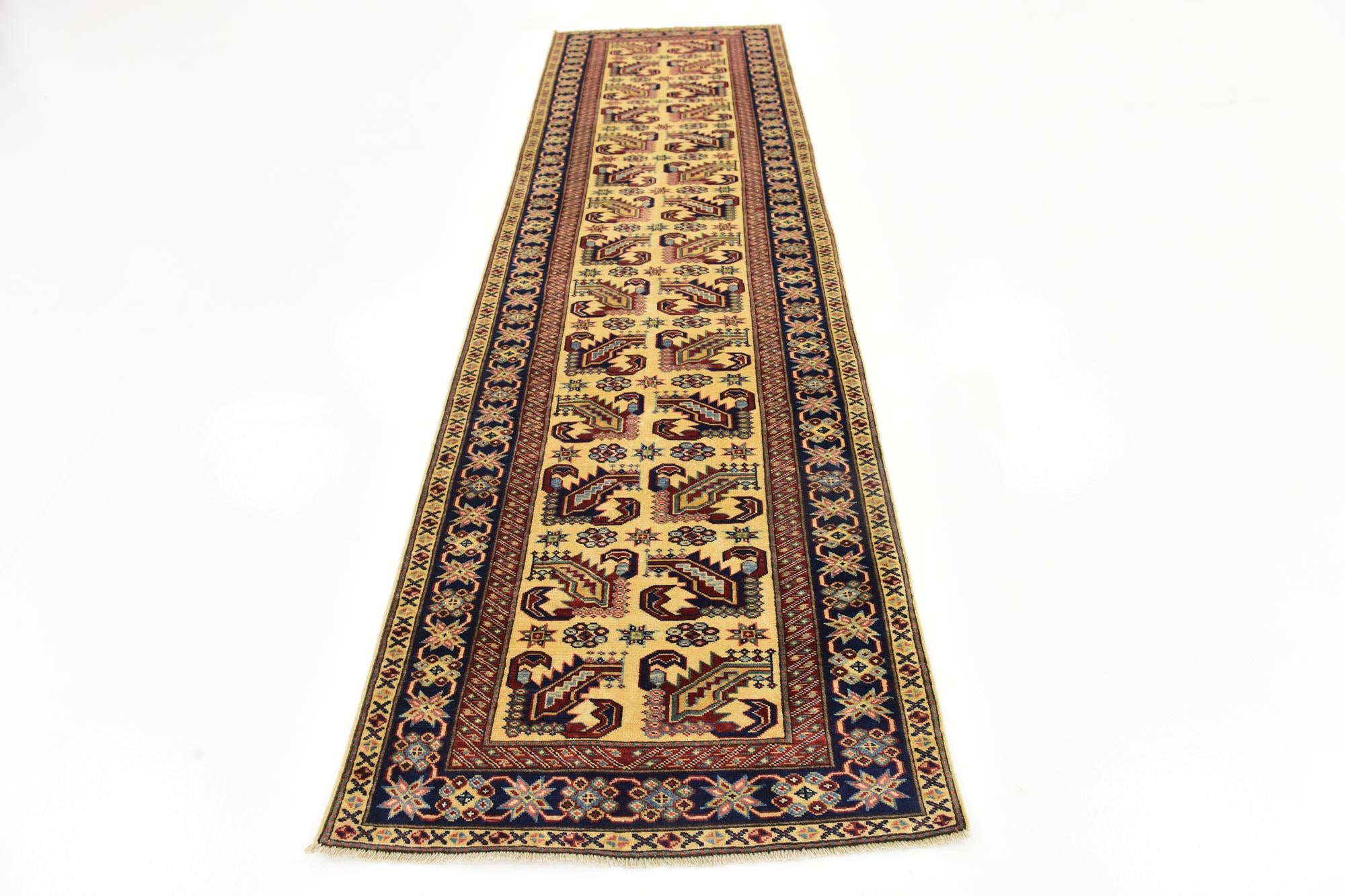 2' 9 x 9' 8 Hand Knotted Kazak Oriental Runner Rug