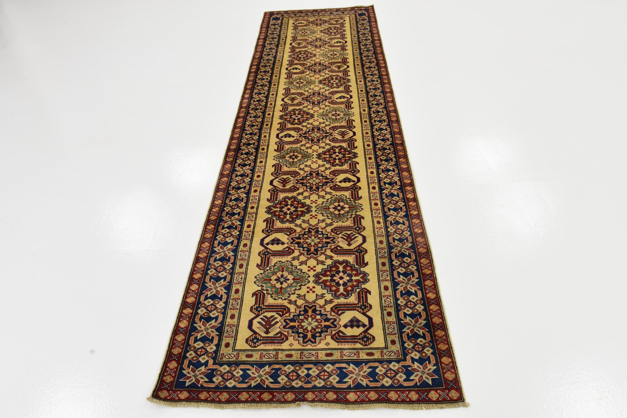 2' 9 x 9' 3 Hand Knotted Kazak Runner Rug