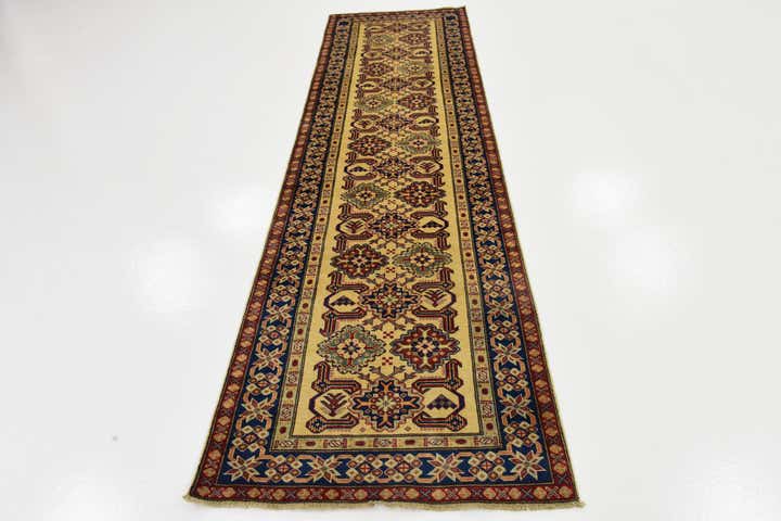 2' 9 x 9' 3 Hand Knotted Kazak Runner Rug