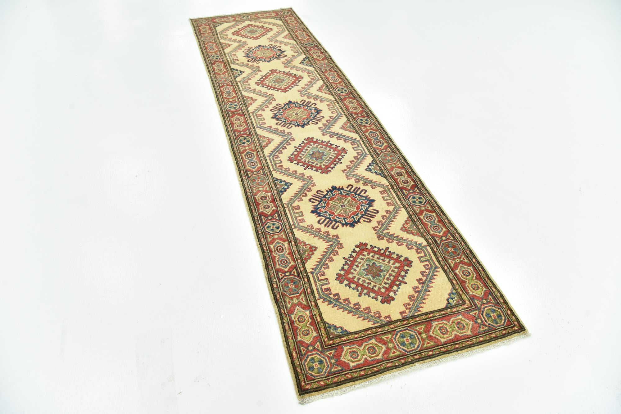 2' 9 x 9' 9 Hand Knotted Kazak Runner Rug