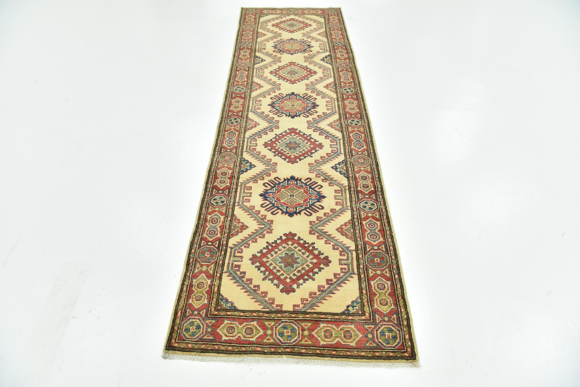 2' 9 x 9' 9 Hand Knotted Kazak Runner Rug