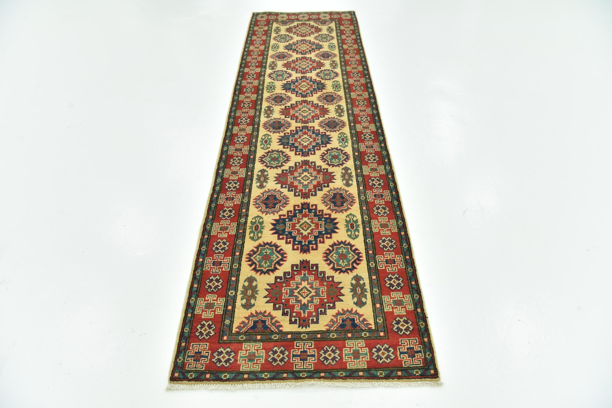 2' 10 x 9' 10 Hand Knotted Kazak Runner Rug
