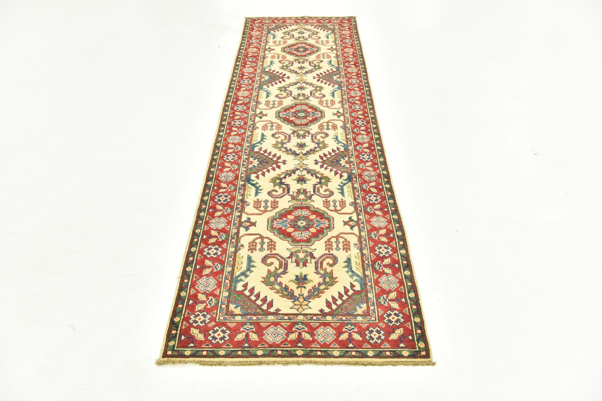 2' 8 x 9' 9 Hand Knotted Kazak Runner Rug