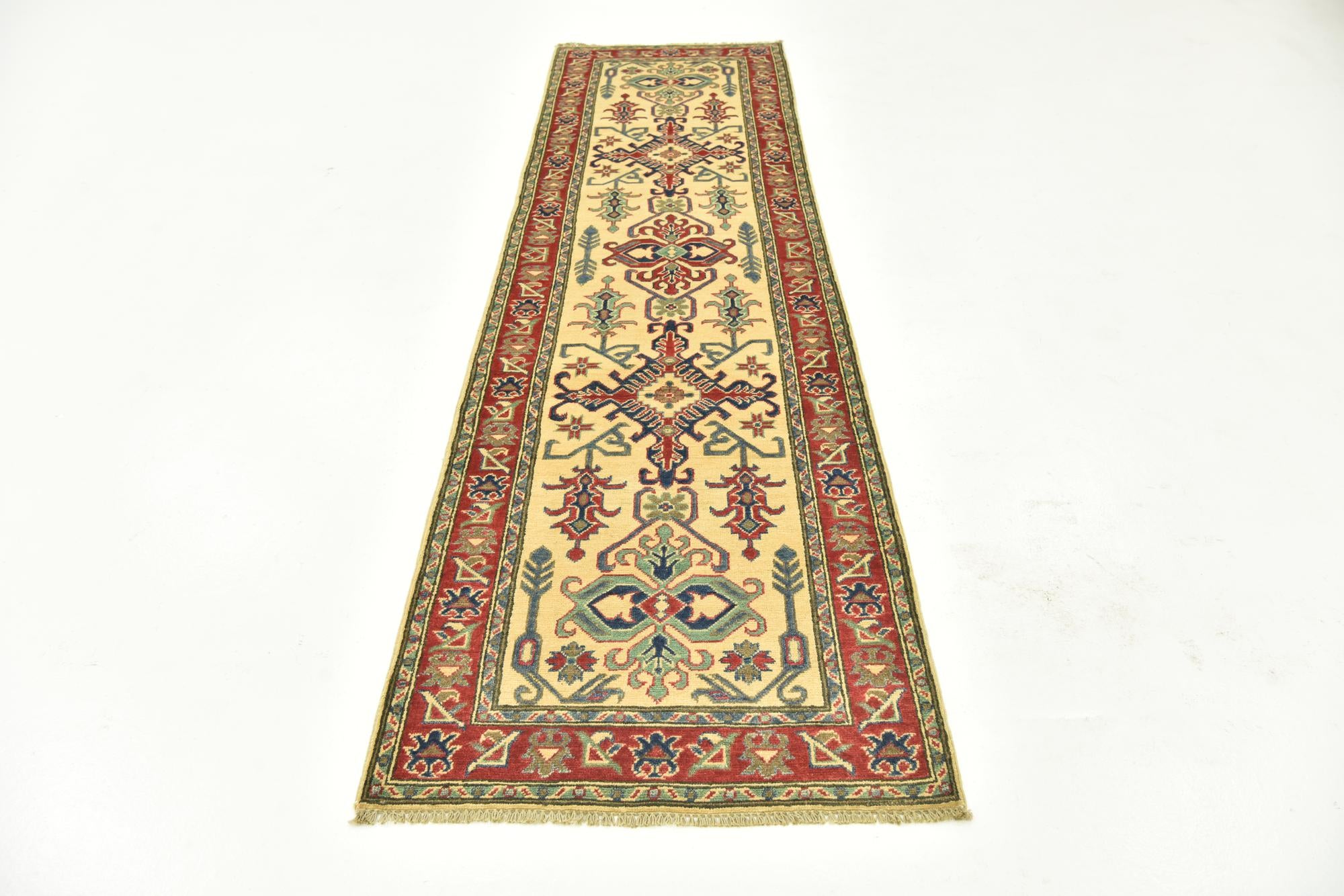 80cm x 300cm anudado a mano Kazak Alfombra Pasillera
