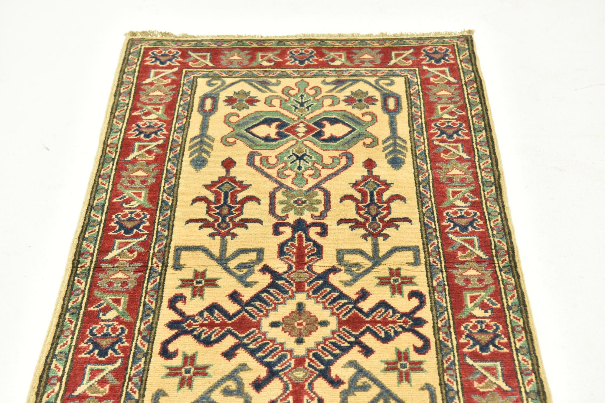80cm x 300cm anudado a mano Kazak Alfombra Pasillera