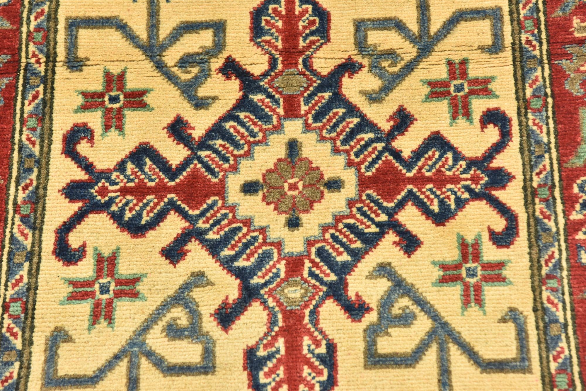 80cm x 300cm anudado a mano Kazak Alfombra Pasillera