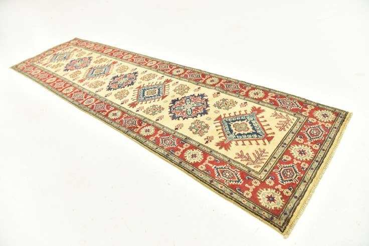 Detail image of 2' 7 x 9' 9 Hand Knotted Kazak Runner Rug