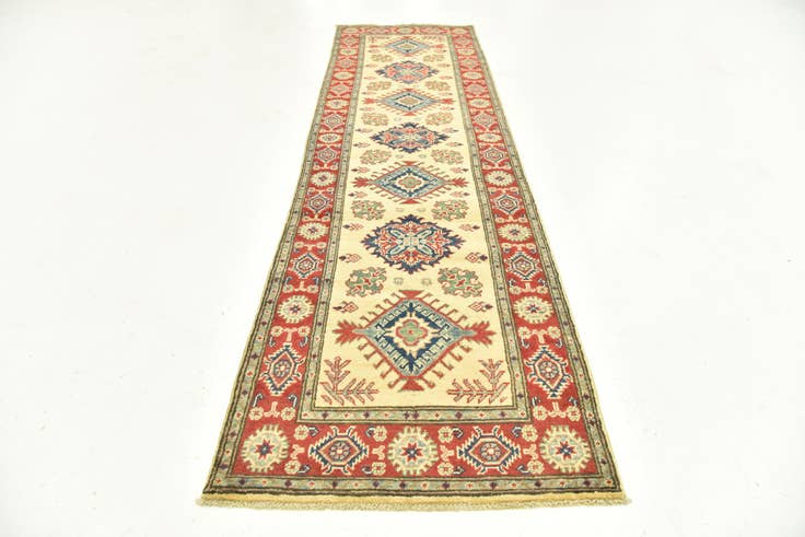 Detail image of 2' 7 x 9' 9 Hand Knotted Kazak Runner Rug