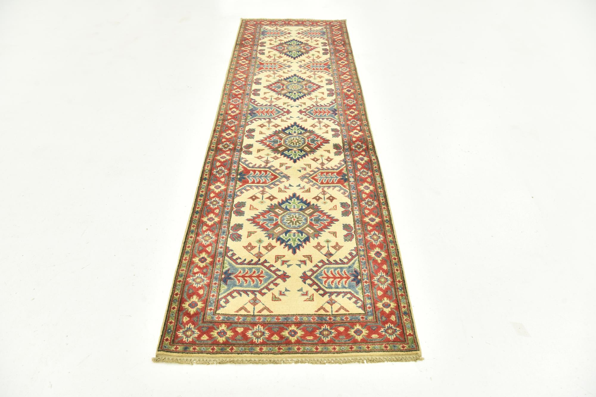 2' 9 x 9' 7 Hand Knotted Kazak Runner Rug