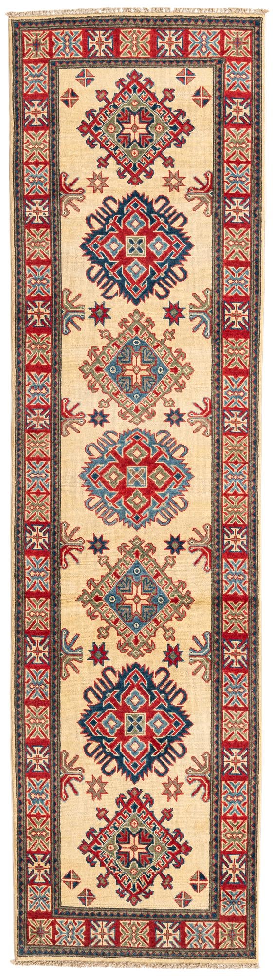 2' 8 x 9' 9 Hand Knotted Kazak Runner Rug