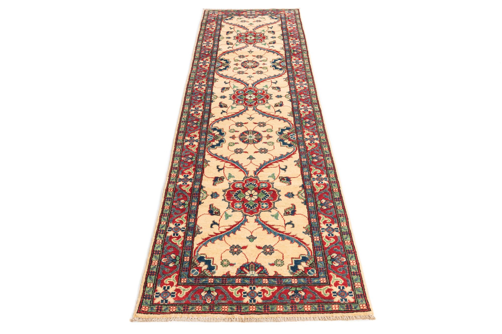 2' 8 x 9' 8 Hand Knotted Kazak Runner Rug