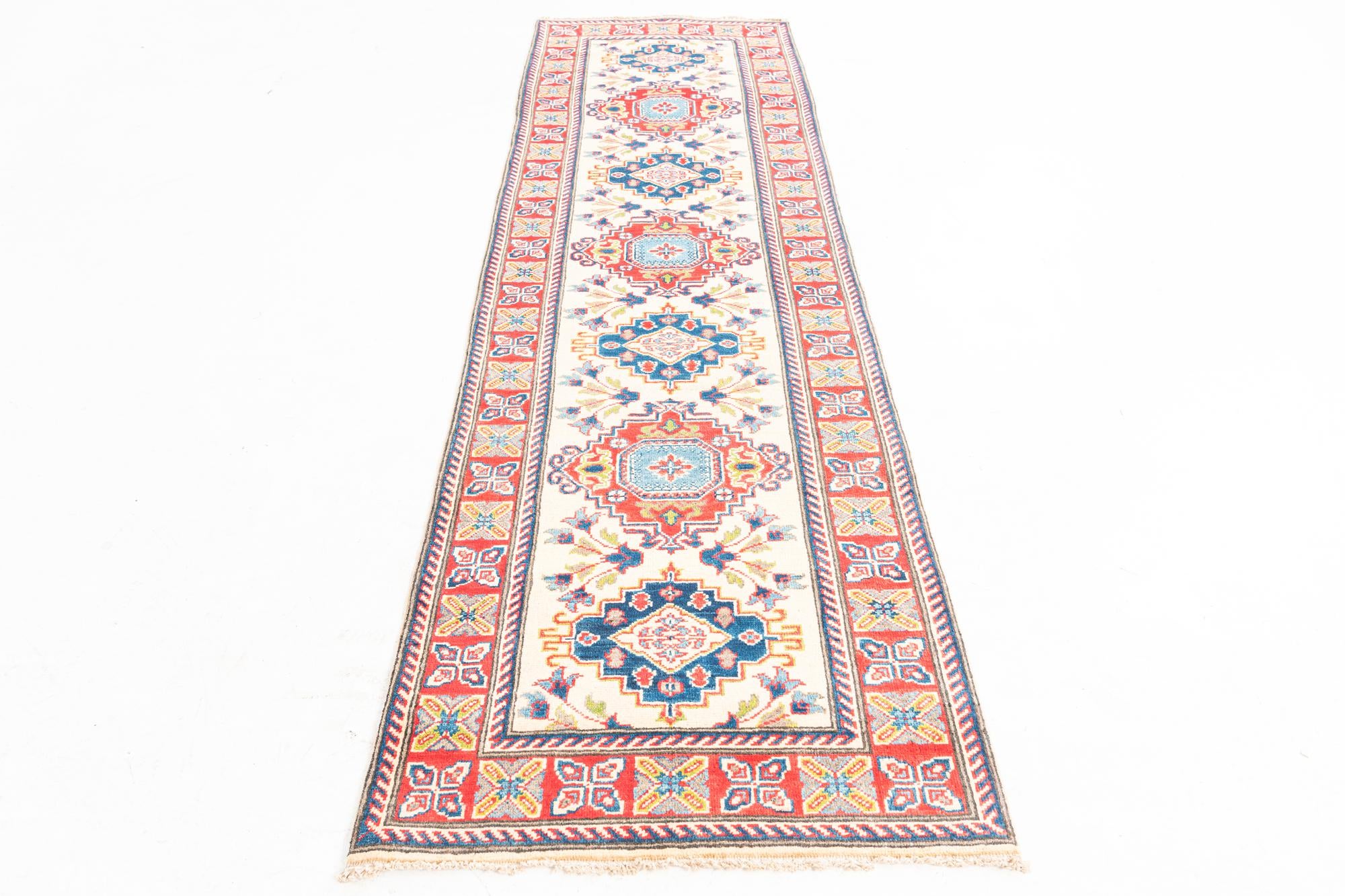 2' 9 x 9' 5 Hand Knotted Kazak Runner Rug