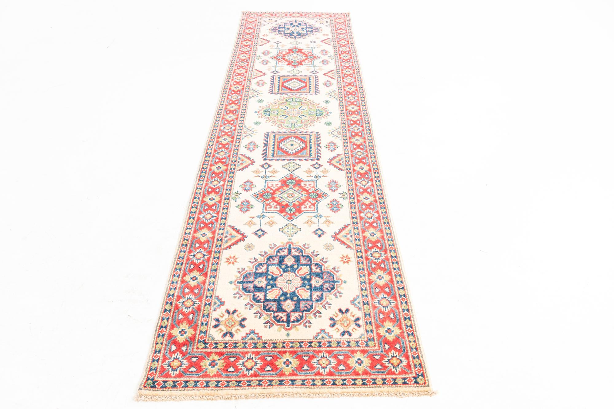 2' 8 x 10' Hand Knotted Kazak Runner Rug