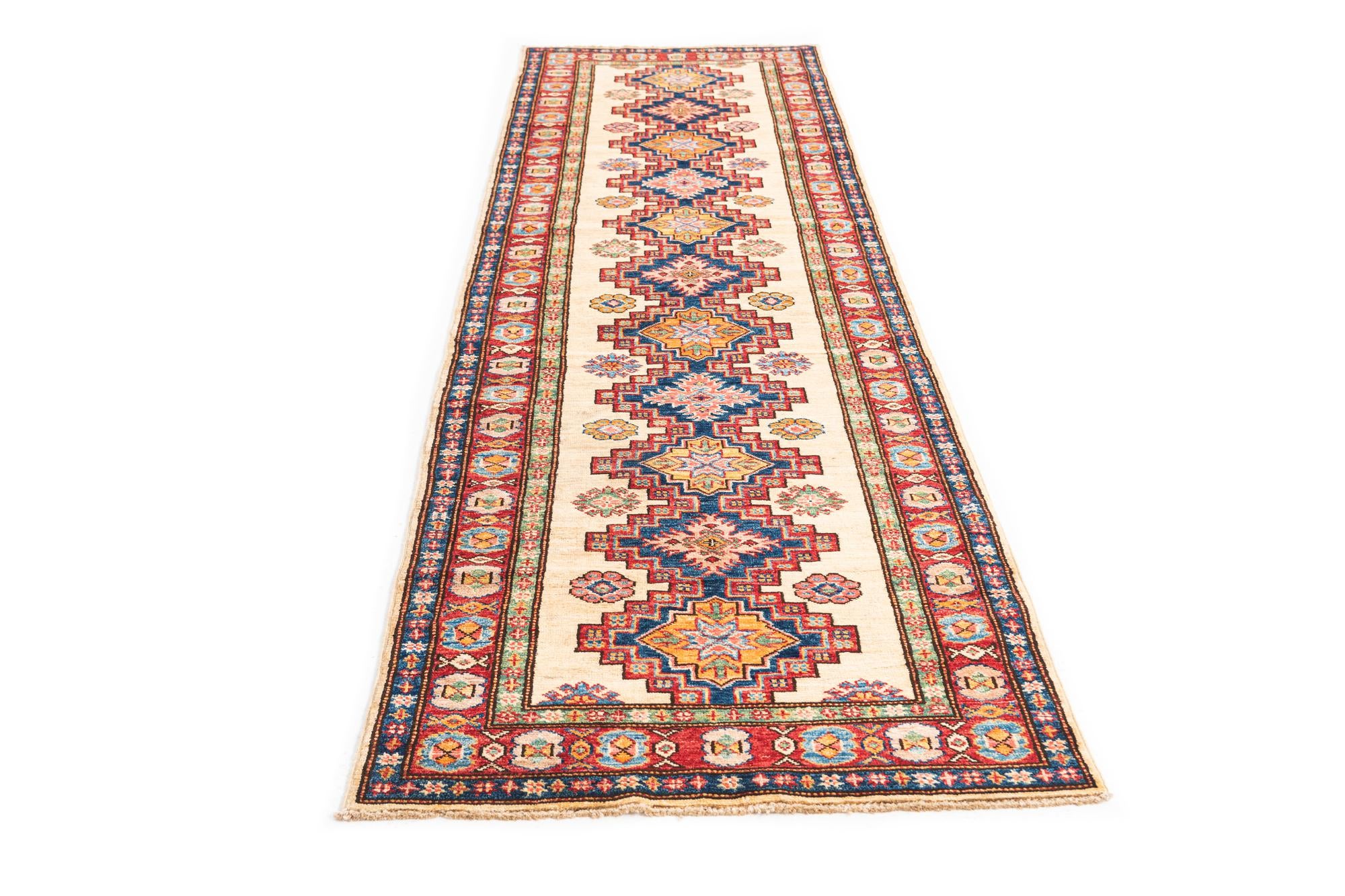 2' 8 x 9' 6 Hand Knotted Kazak Runner Rug