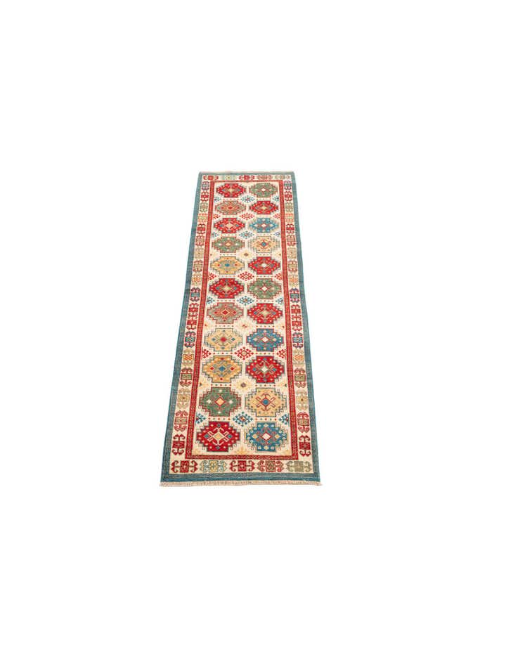 75cm x 225cm Hand Knotted Kazak Runner Rug