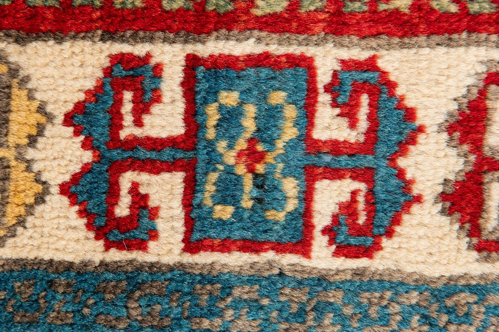 75cm x 225cm anudado a mano Kazak Alfombra Pasillera
