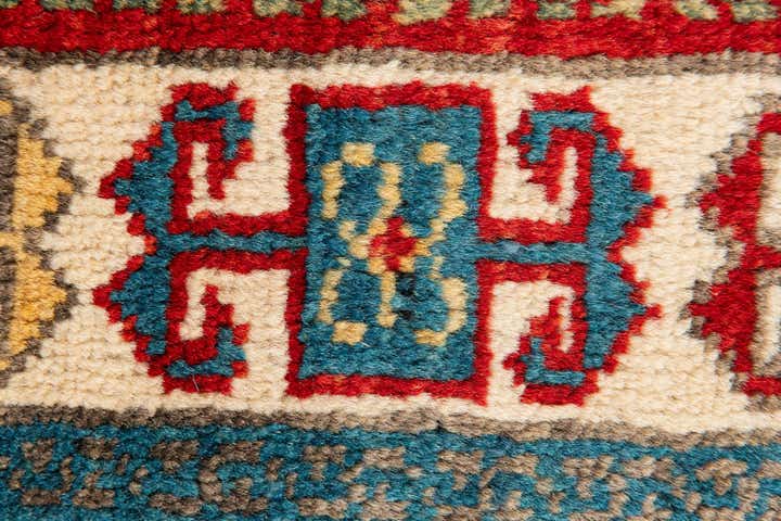 75cm x 225cm Hand Knotted Kazak Runner Rug